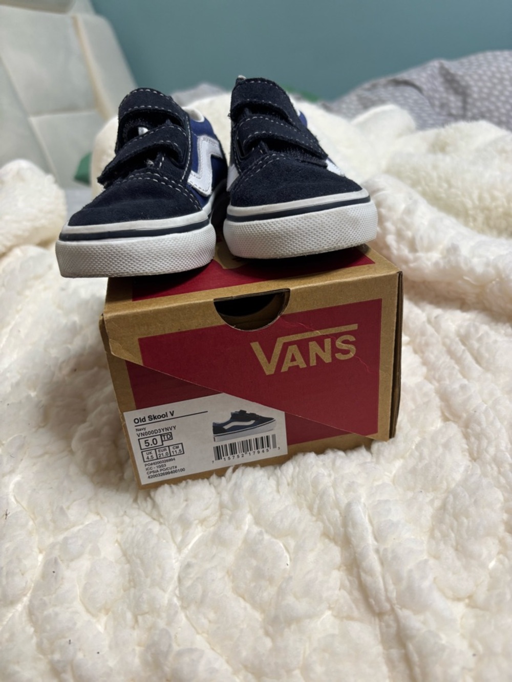 Vans Old Skool Kids Sneakers - Navy & White